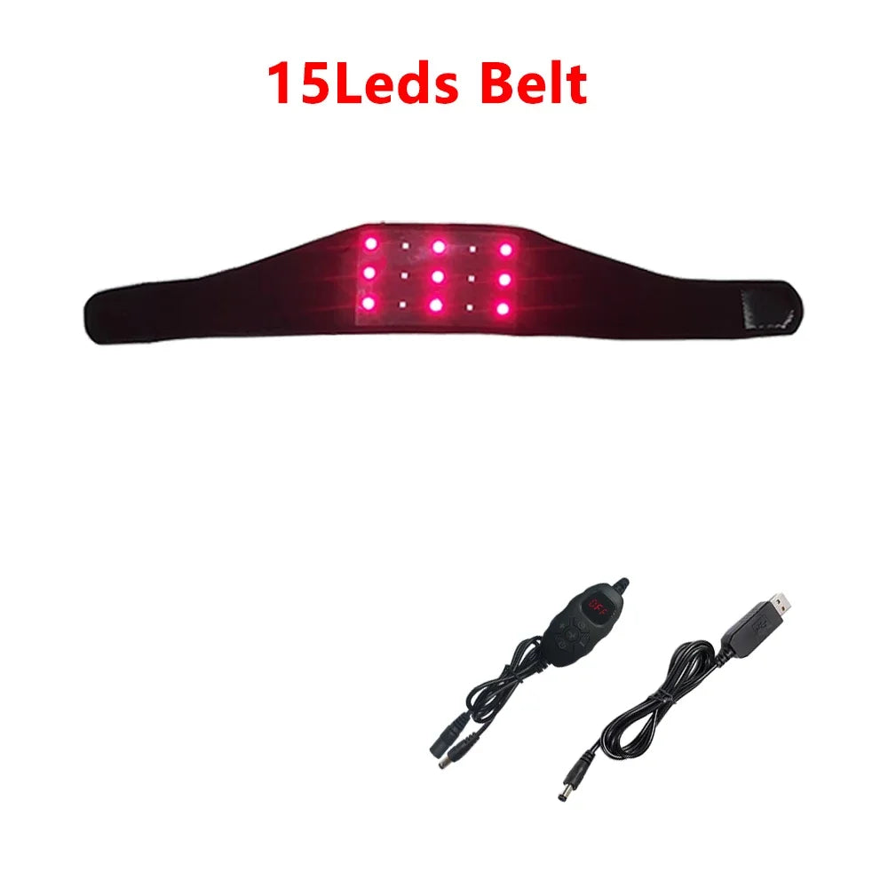 Whole Body Red & Infrared LED Light Belt – 660nm & 850nm Slimming Wrap for Waist, Neck, Chin, Wrist & Hand | Fat Reduction Body Pad