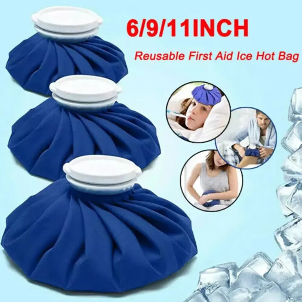 Bolsa de hielo reutilizable con banda de sujeción: Paquete de terapia de frío y calor para rodilla y tobillo | Recuperación deportiva y alivio del dolor, tamaños de 6"/9"/11"