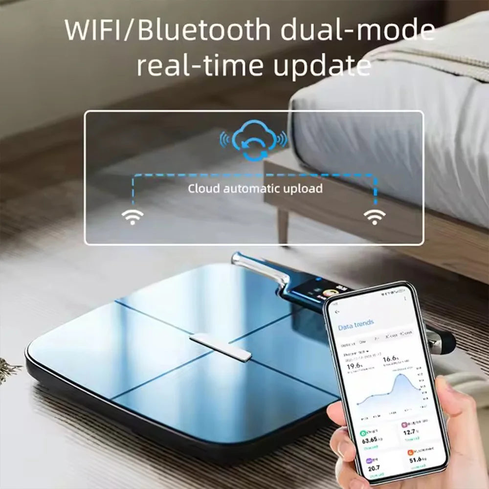 Báscula inteligente: apta para FSA y HSA, analizador de composición corporal de 8 electrodos | 50 métricas: peso, grasa corporal, IMC y masa muscular | Báscula de baño digital