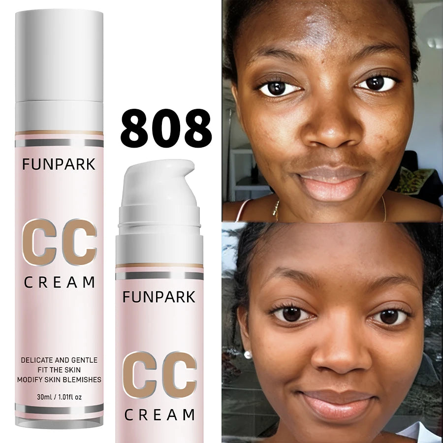 Base de maquillaje CC Cream – Corrector resistente al agua, corrector de color e iluminador | Maquillaje coreano 30 ml