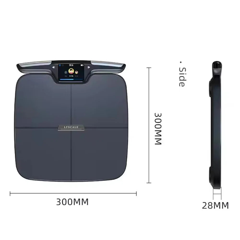 Intelligente 8-Elektroden-WLAN-Körperanalysewaage – 28 Messwerte, präziser BMI, Körperfett- und Muskelmasse | Digitaler Gesundheits-Analyzer mit App