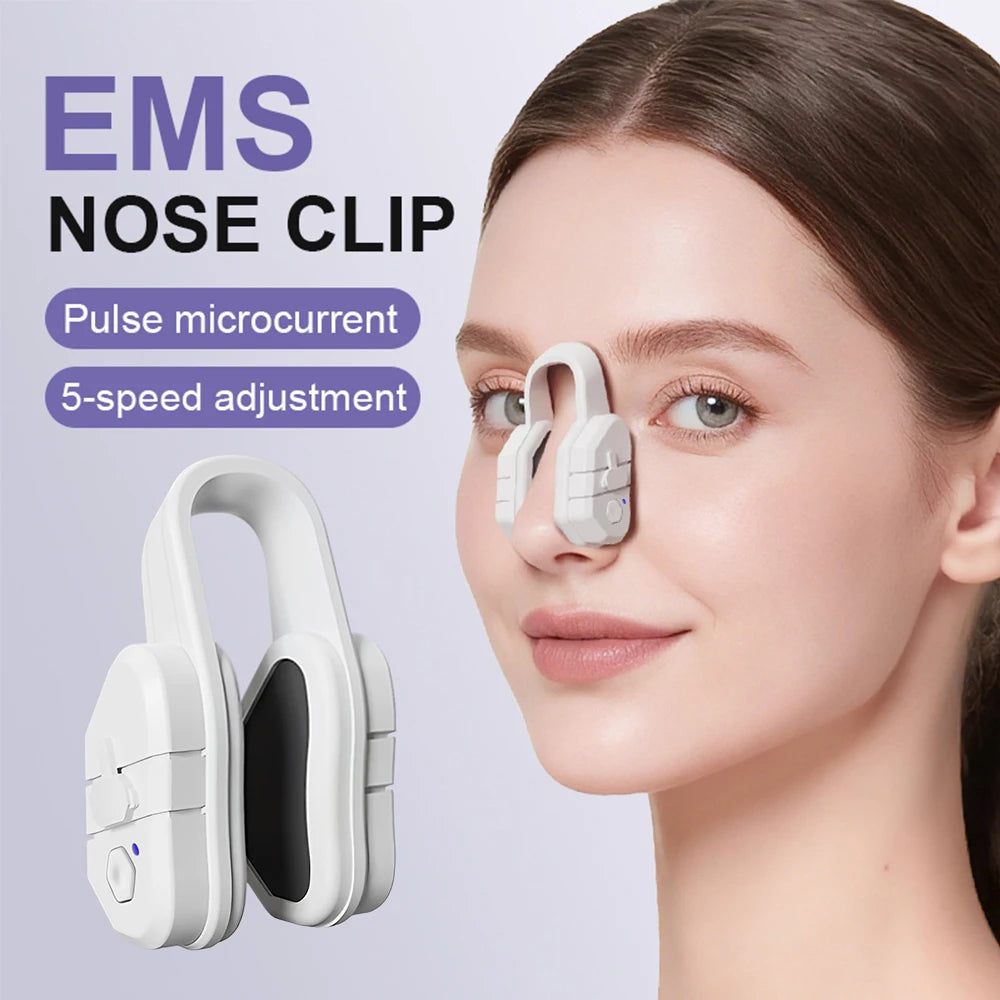 Masseur sculpteur et remodelant nasal EMS – Pince nasale à technologie à impulsions en silicone pour rehausser l'arête du nez et contournage non chirurgical | Outil de beauté amélioré