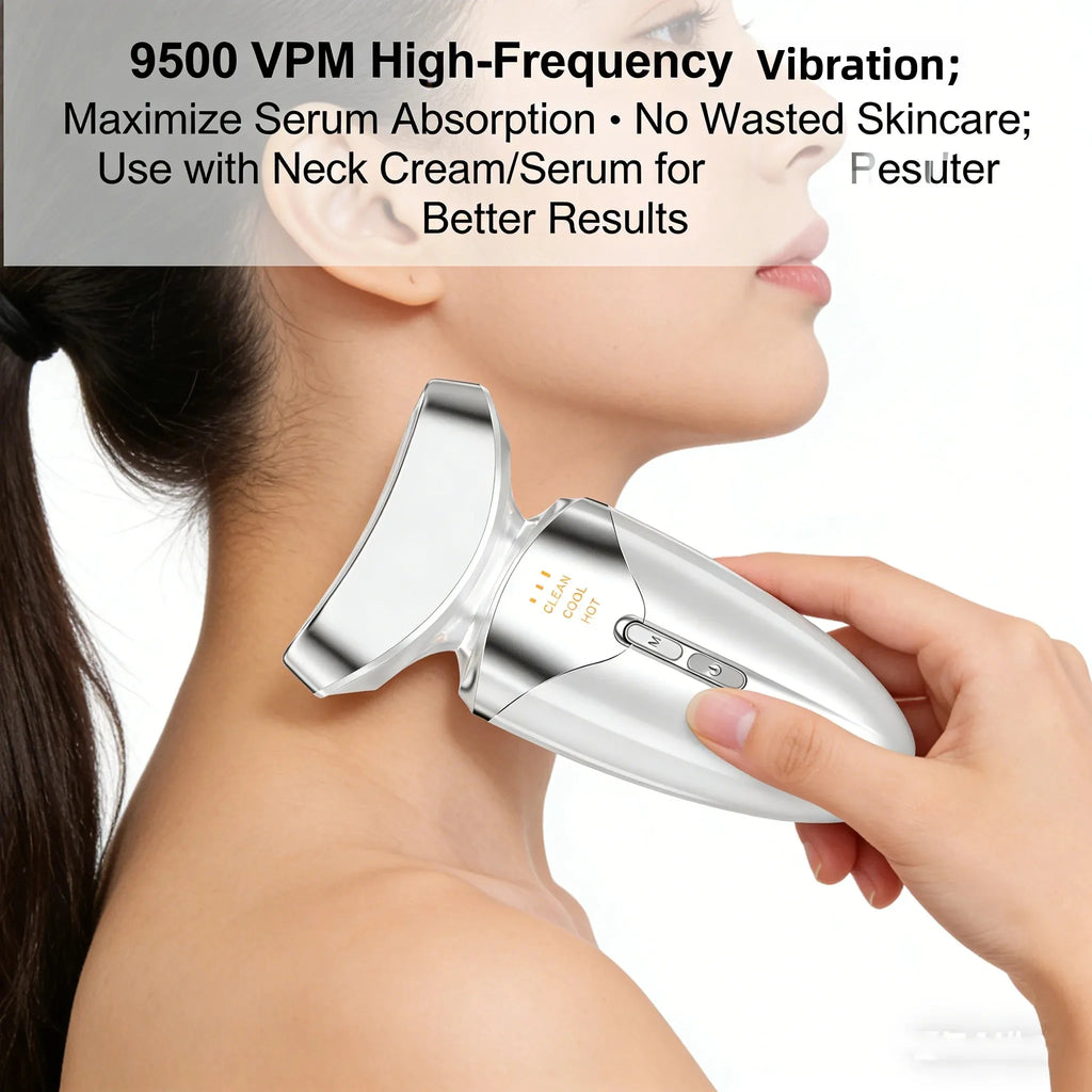 3-in-1 LED Hot & Cold Facial & Neck Beauty Device – Face Sculpting Tool for Anti-Ageing, Lifting & Sagging Skin Tightening
