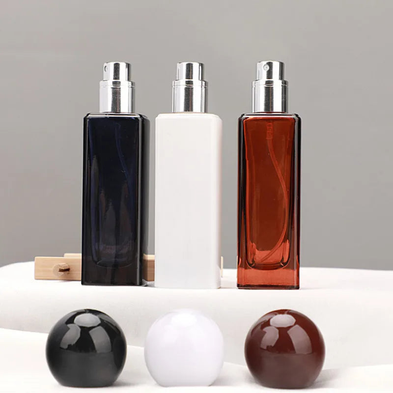 Empty Square Glass Perfume Spray Bottles – 30ml Refillable Fine Mist Atomizer (10-Pack)