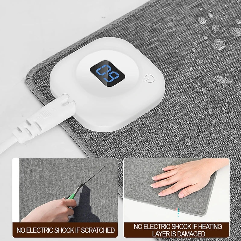 Beheizbares Mauspad 80×33 cm – Schnelles Aufheizen, Digitalanzeige, wasserfeste Schreibtischunterlage für PC, Notebook & Laptop | Büro & Handwärmer für den Winter