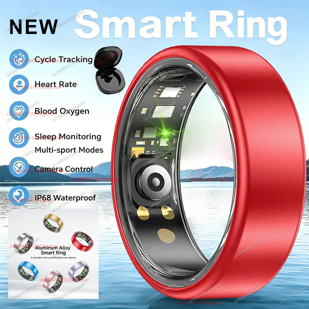 Anillo inteligente R10 con estuche de carga: monitoreo de frecuencia cardíaca, sueño y salud, resistente al agua IP68 y modo multideporte para hombres y mujeres