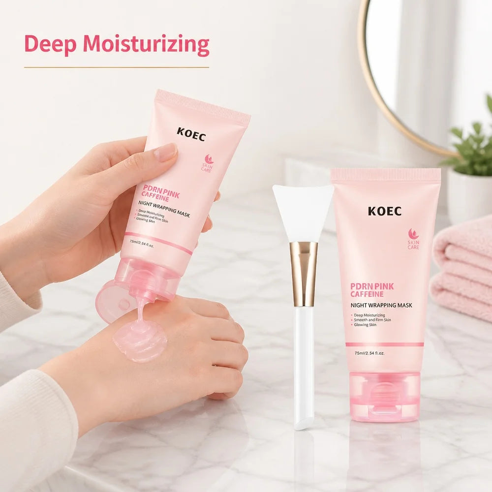 KOEC PDRN Pink Caffeine Overnight Sleeping Face Mask – Feuchtigkeitsspendende Nachtmaske für alle Hauttypen