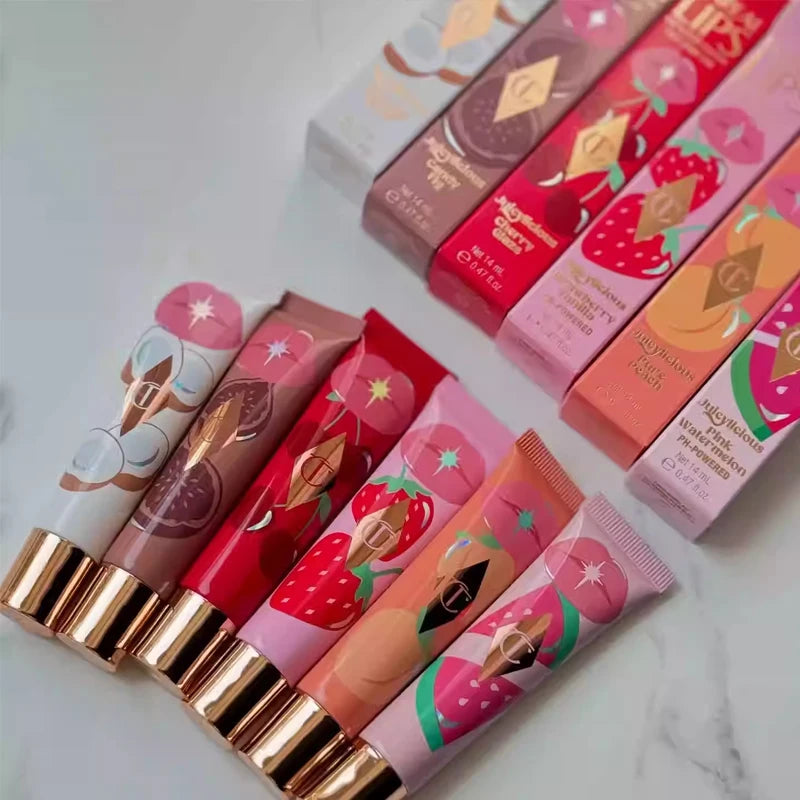 CT Collagen Lip Gloss Set – 8 feuchtigkeitsspendende Nuancen, pflegender, nicht austrocknender Lippen-Gloss für vollere, glänzendere Lippen