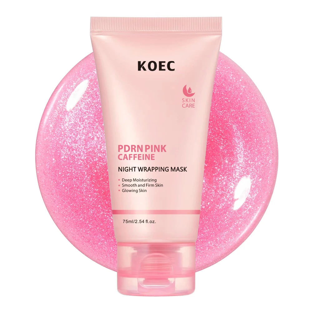 KOEC PDRN Pink Caffeine Overnight Sleeping Face Mask – Feuchtigkeitsspendende Nachtmaske für alle Hauttypen