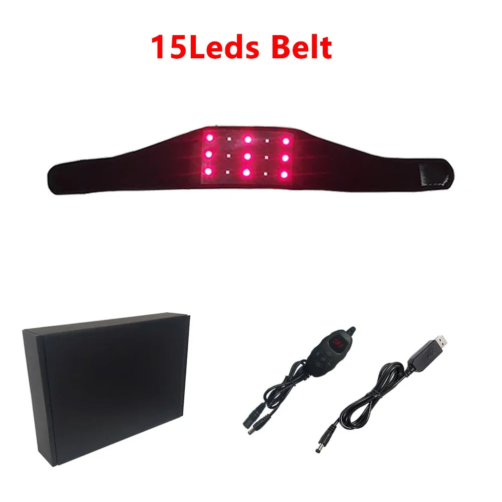 Whole Body Red & Infrared LED Light Belt – 660nm & 850nm Slimming Wrap for Waist, Neck, Chin, Wrist & Hand | Fat Reduction Body Pad