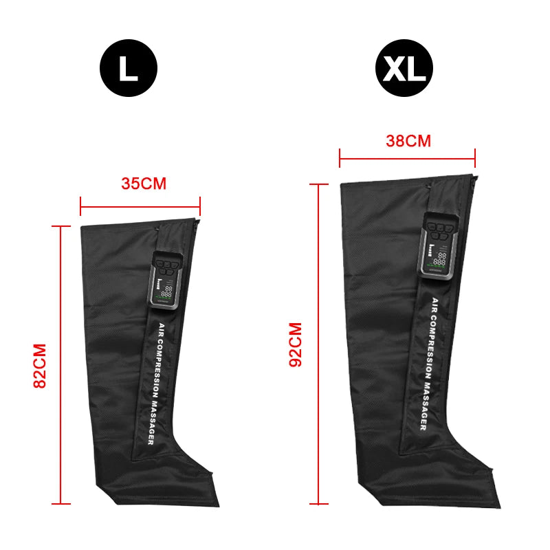 Botas de compresión neumática de 360° para piernas completas: masajeador de piernas por compresión de aire inflable profesional para la circulación y relajación muscular | Cobertura envolvente total