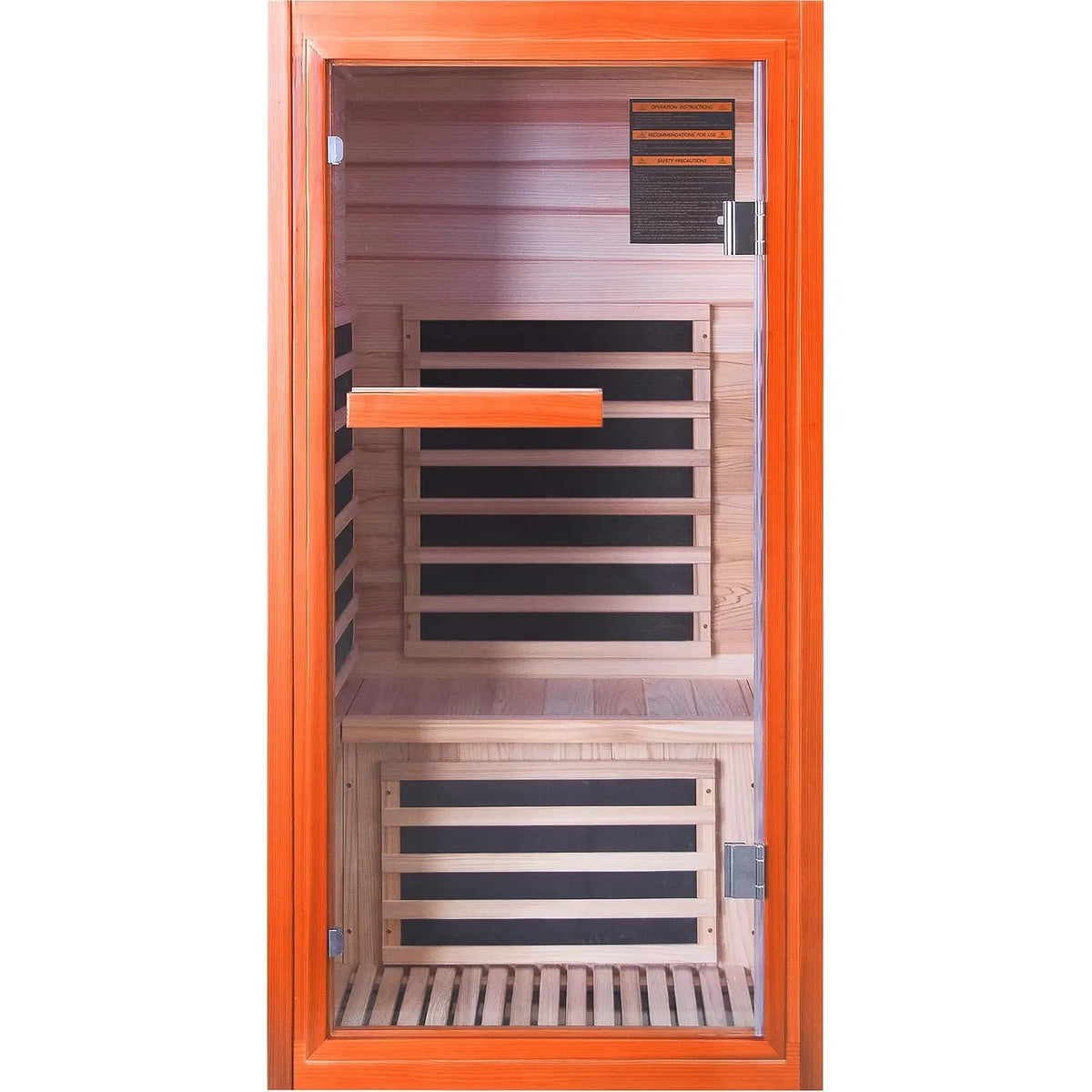 Sauna infrarouge individuel – Pruche du Canada, 1450 W | Cabine de sauna domestique personnalisable | Sauna infrarouge intérieur entièrement fermé pour une personne