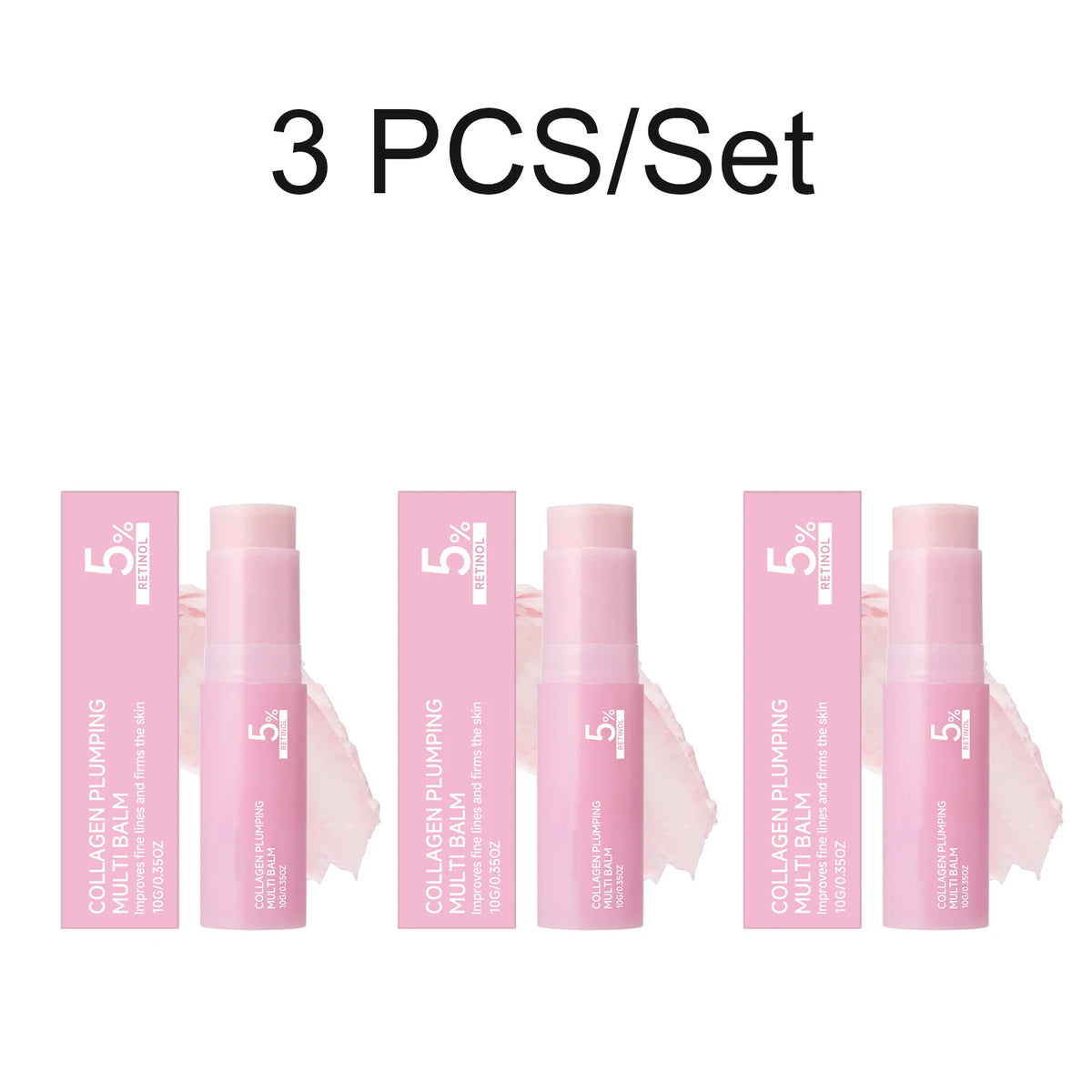 Coffret de stick multi-usage au collagène et PDRN Pink – Stick de soin nomade hydratant, raffermissant et illuminateur à 5 % de PDRN pour les ridules