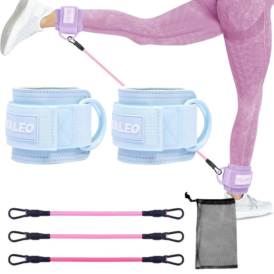 LOOGDEEL Widerstandsbänder-Set mit Fußschlaufen – verstellbare, gepolsterte Manschette für Fußgewichte & Beintraining an Kabelzuggeräten, Yoga & Sport