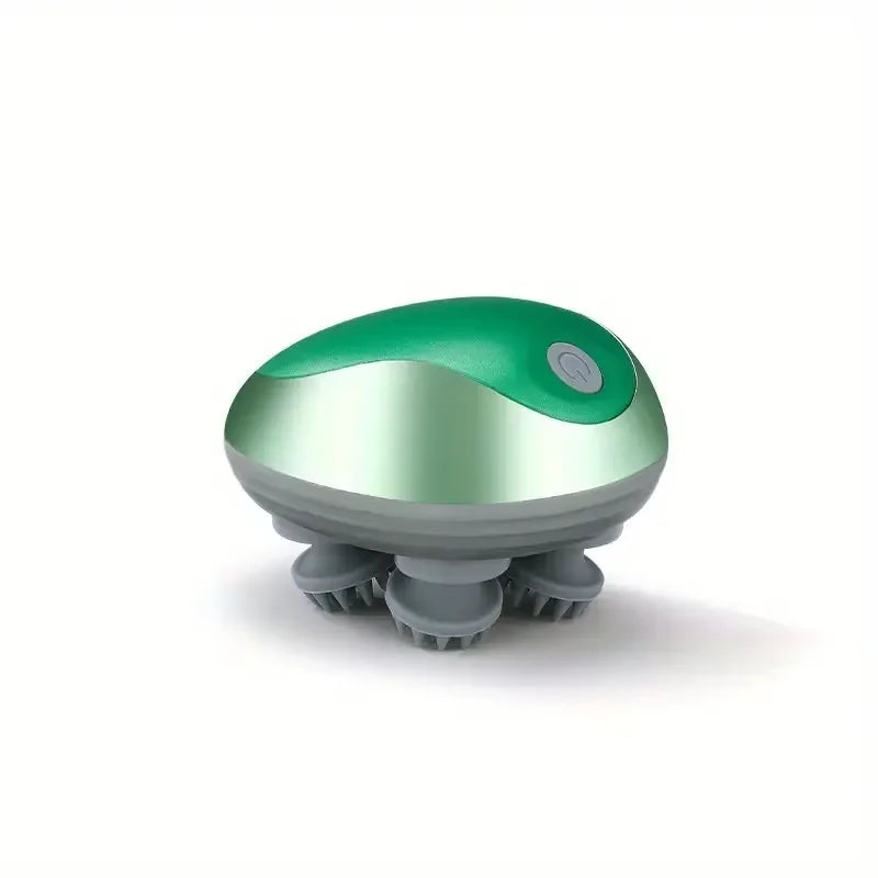 Waterproof Electric Scalp Massager – Silicone Kneading & Vibration Head Massage Device | 6 Adjustable Modes for Hair Growth & Stress Relief