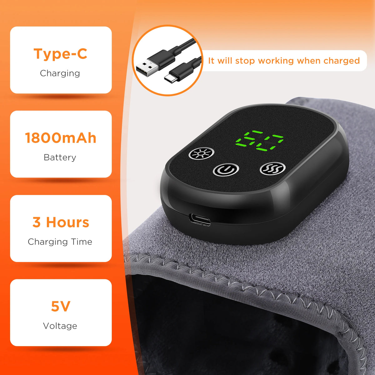 Masajeador de tobillo eléctrico: vibración y compresa caliente para la recuperación, soporte y protección de esguinces de la articulación del tobillo | Dispositivo de relajación de pies con tobillera térmica