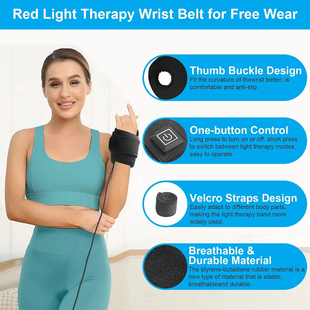 Whole Body Red & Infrared LED Light Belt – 660nm & 850nm Slimming Wrap for Waist, Neck, Chin, Wrist & Hand | Fat Reduction Body Pad