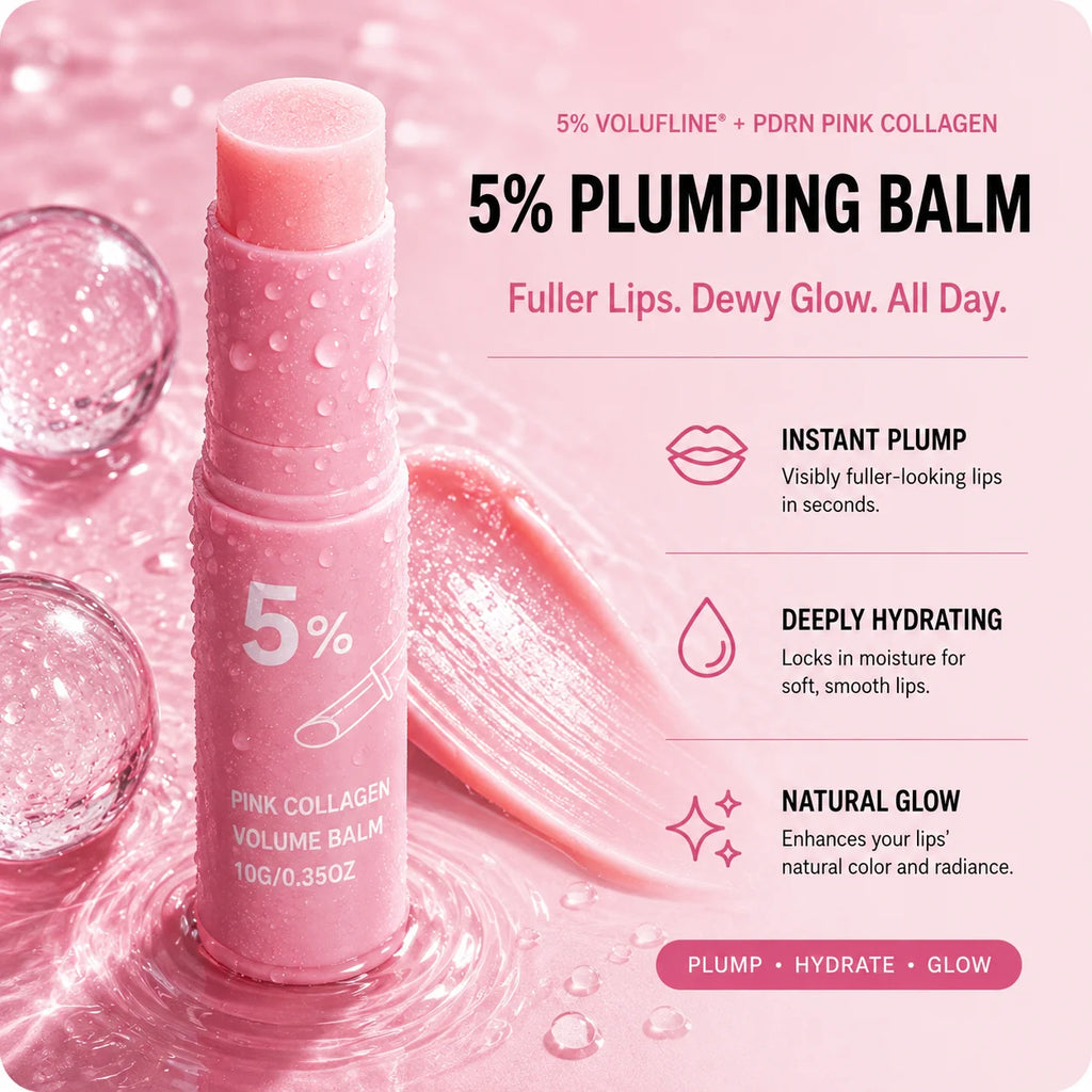 PDRN Pink Collagen Volume Multi Balm Stick – 5% PDRN & Volufiline tiefenwirksame feuchtigkeitsspendende, straffende & aufpolsternde Pflege für Gesicht, Augen & Hals