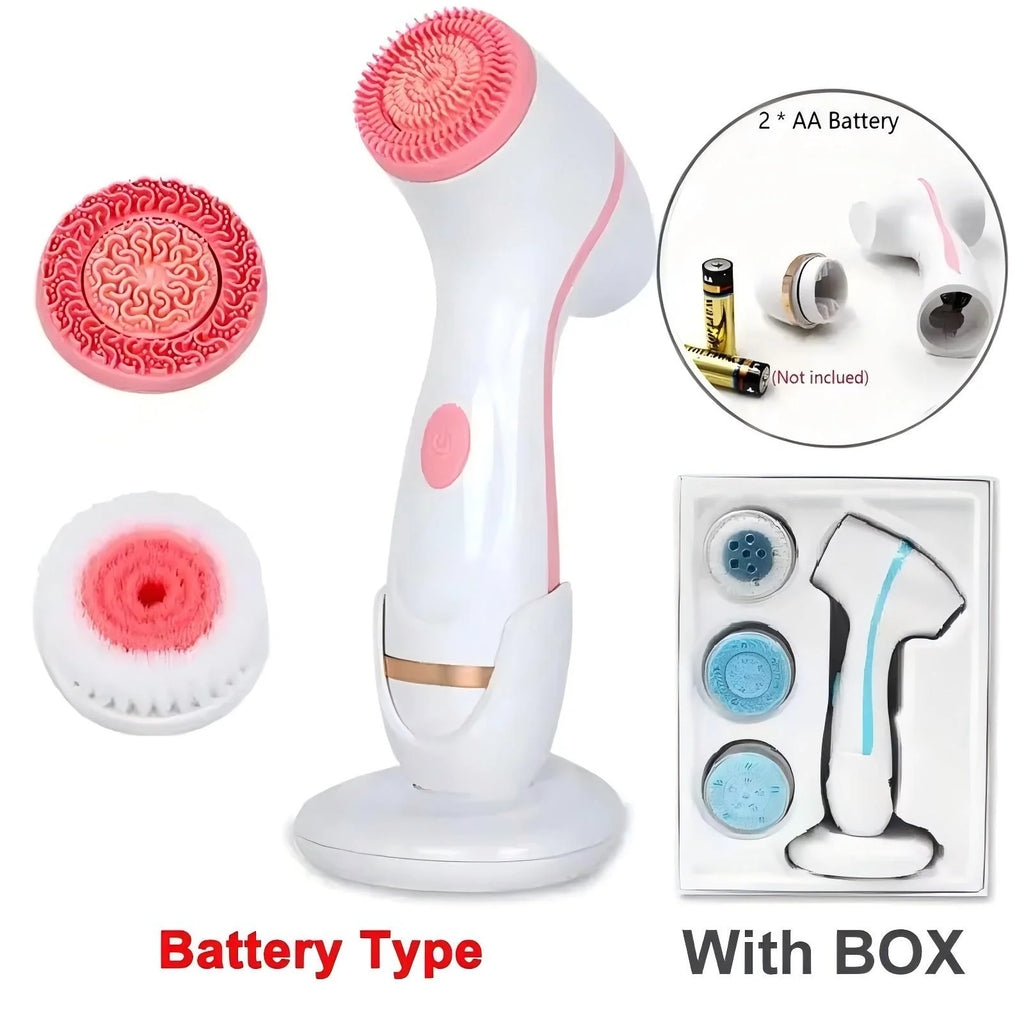 Cepillo de limpieza facial eléctrico ultrasónico 3 en 1: masajeador facial giratorio sónico para una limpieza profunda y un cuidado de la piel radiante