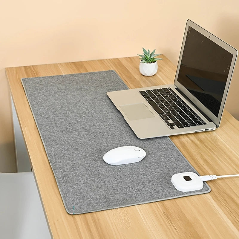 Beheizbares Mauspad 80×33 cm – Schnelles Aufheizen, Digitalanzeige, wasserfeste Schreibtischunterlage für PC, Notebook & Laptop | Büro & Handwärmer für den Winter
