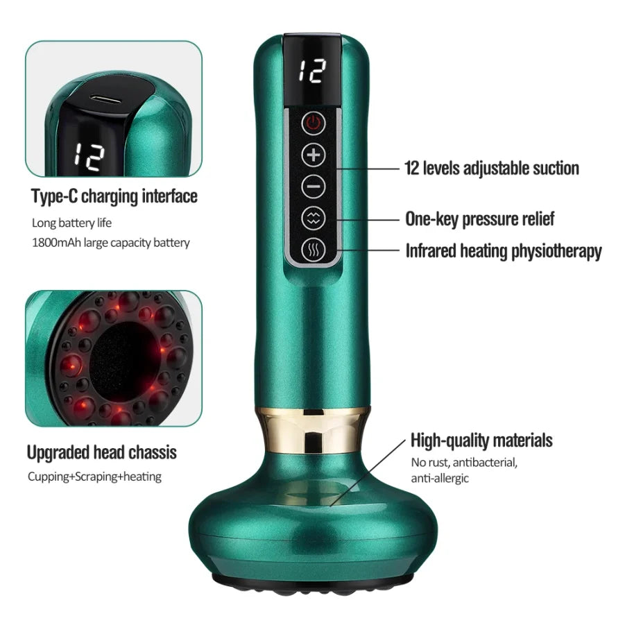 Smart Vacuum Suction Body Massager – Heated Cupping Sculpting Device for Cellulite, Belly & Back | Chinese Cupping Therapy Modernised