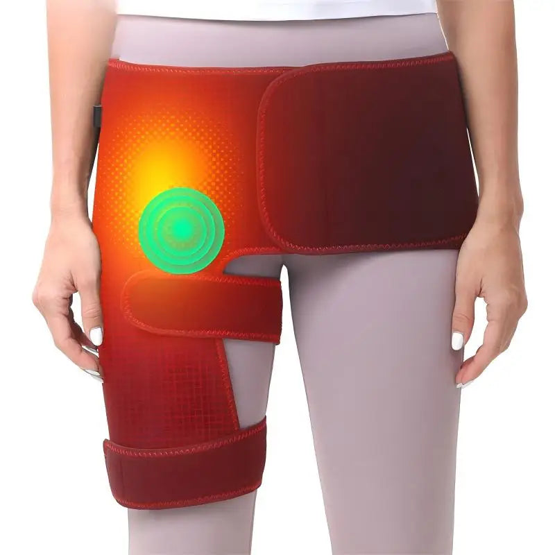 Elektrische Wärmewickel für die Hüfte – Heizkissen & Vibrationsmassagegerät für Hüfte, Oberschenkel & Bauch | Tragbarer Wellness-Protektor für Entspannung zu Hause