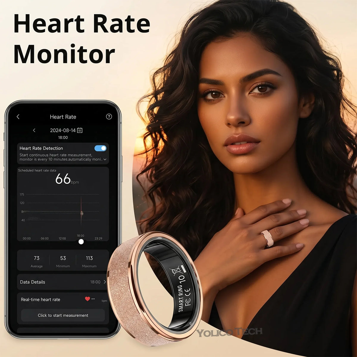 Smart Ring with Body Temperature Monitoring – IP68 Stainless Steel Health Tracker for Couples & Family | Distinctive Charging Case | Gift-Ready