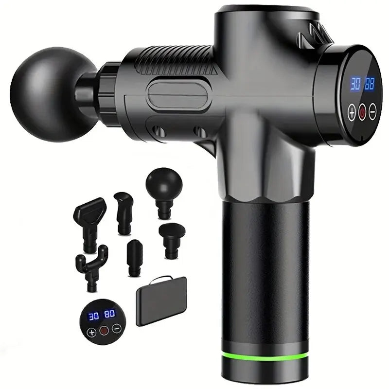 Pistolet de massage portable – Pistolet de massage par vibration pour la détente musculaire profonde du corps, du cou et du dos, fitness et minceur