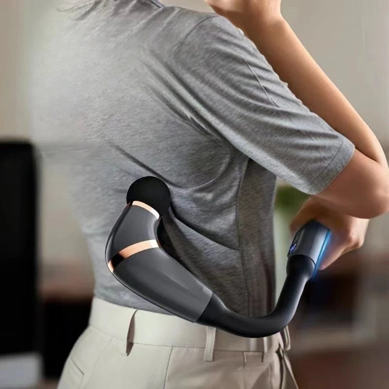 U-Shaped Fascia Gun – High-Frequency Electric Neck & Shoulder Massager | Cervical-Safe Bilateral Percussion for Muscle Fatigue Relief