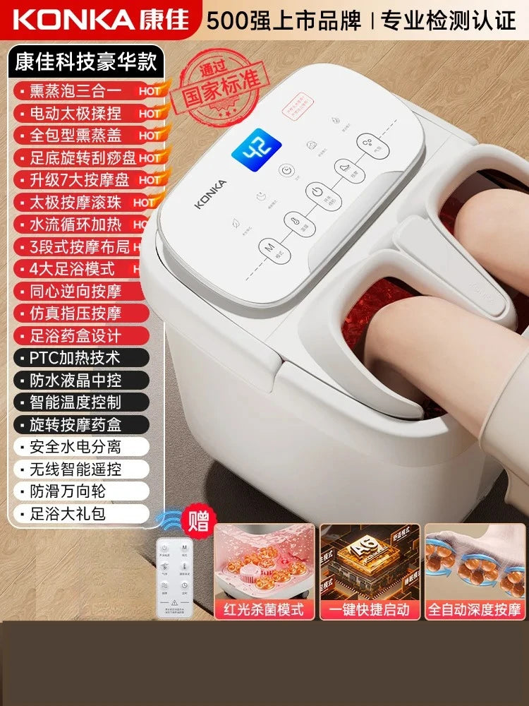 Bañera de hidromasaje para pies con calentamiento a temperatura constante – Spa de pies con masaje totalmente automático, nueva máquina de baño para pies 2024 para el hogar