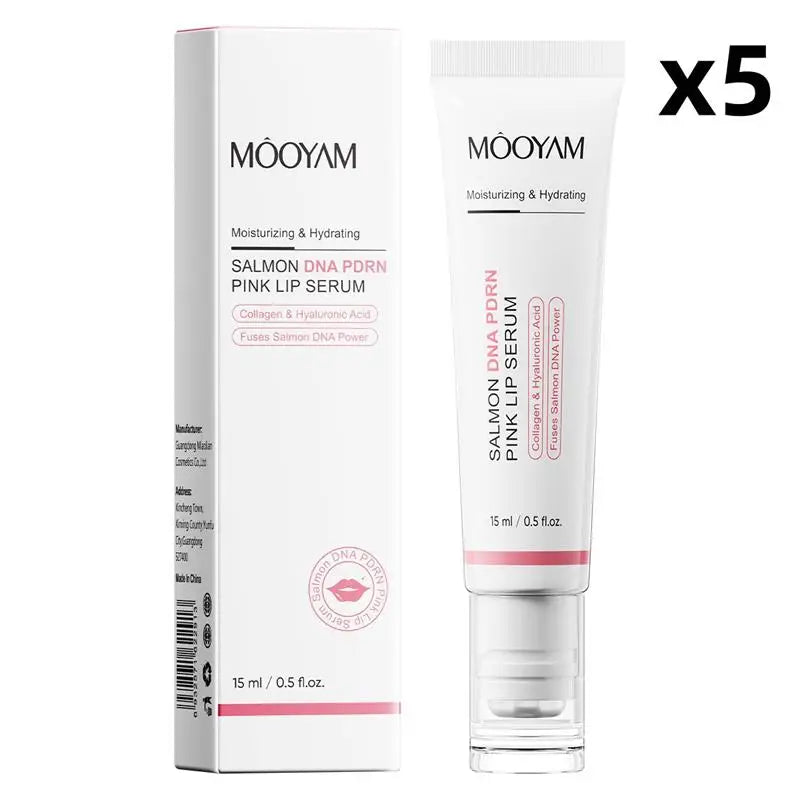 Sérum labial de salmón PDRN – Esencia reparadora de labios con colágeno y ácido hialurónico de 15 ml para hidratación profunda, labios secos y agrietados, y líneas de expresión.