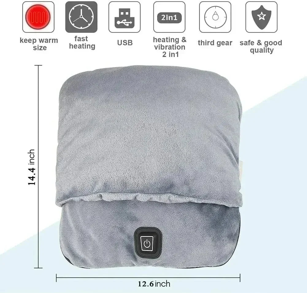 Almohadilla térmica eléctrica para pies USB de 29 cm: alfombrilla calentadora de pies de felpa suave y lavable para el hogar y el invierno | Almohadilla térmica universal para pies en suelo para uso sentado