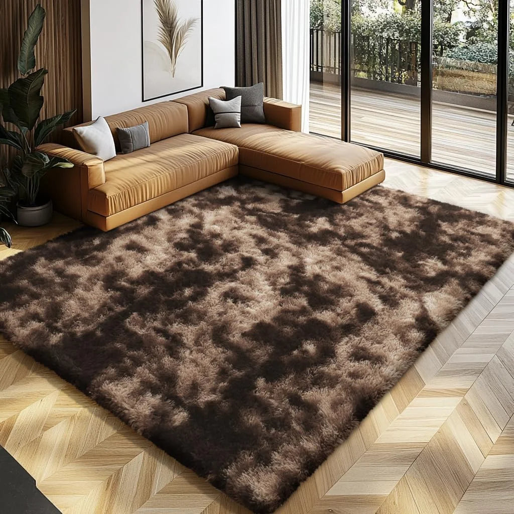 Alfombra mullida extrasuave: tapete esponjoso para dormitorio, sala de estar y cuarto de niños