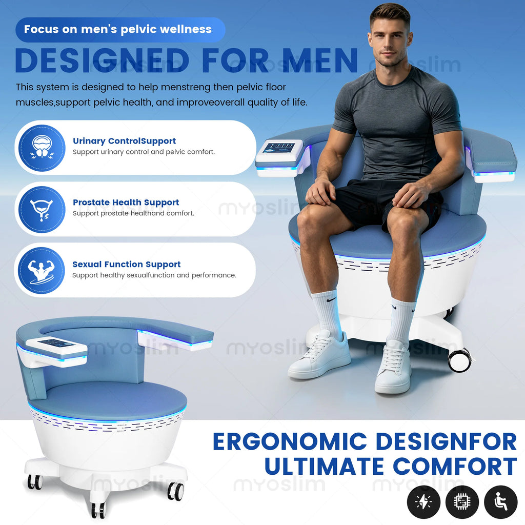 Electromagnetic Pelvic Floor Therapy Chair – EMS Pelvic Muscle Stimulator for Incontinence & Postpartum Recovery | Men & Women