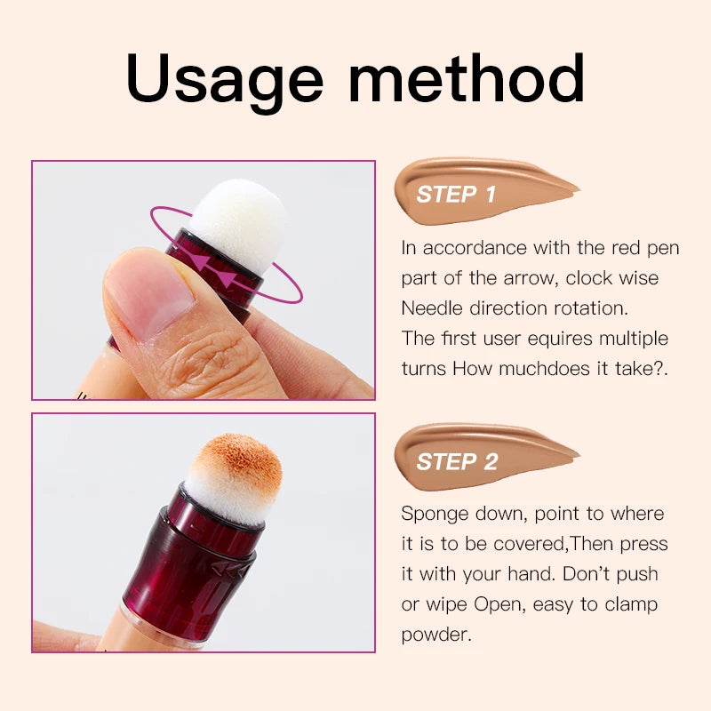 Schwämmchen-Applikator Concealer & Flüssig-Foundation – Volle Deckkraft für Augenringe, Akne, Sommersprossen & Pigmentflecken | Langanhaltende feuchtigkeitsspendende Formel
