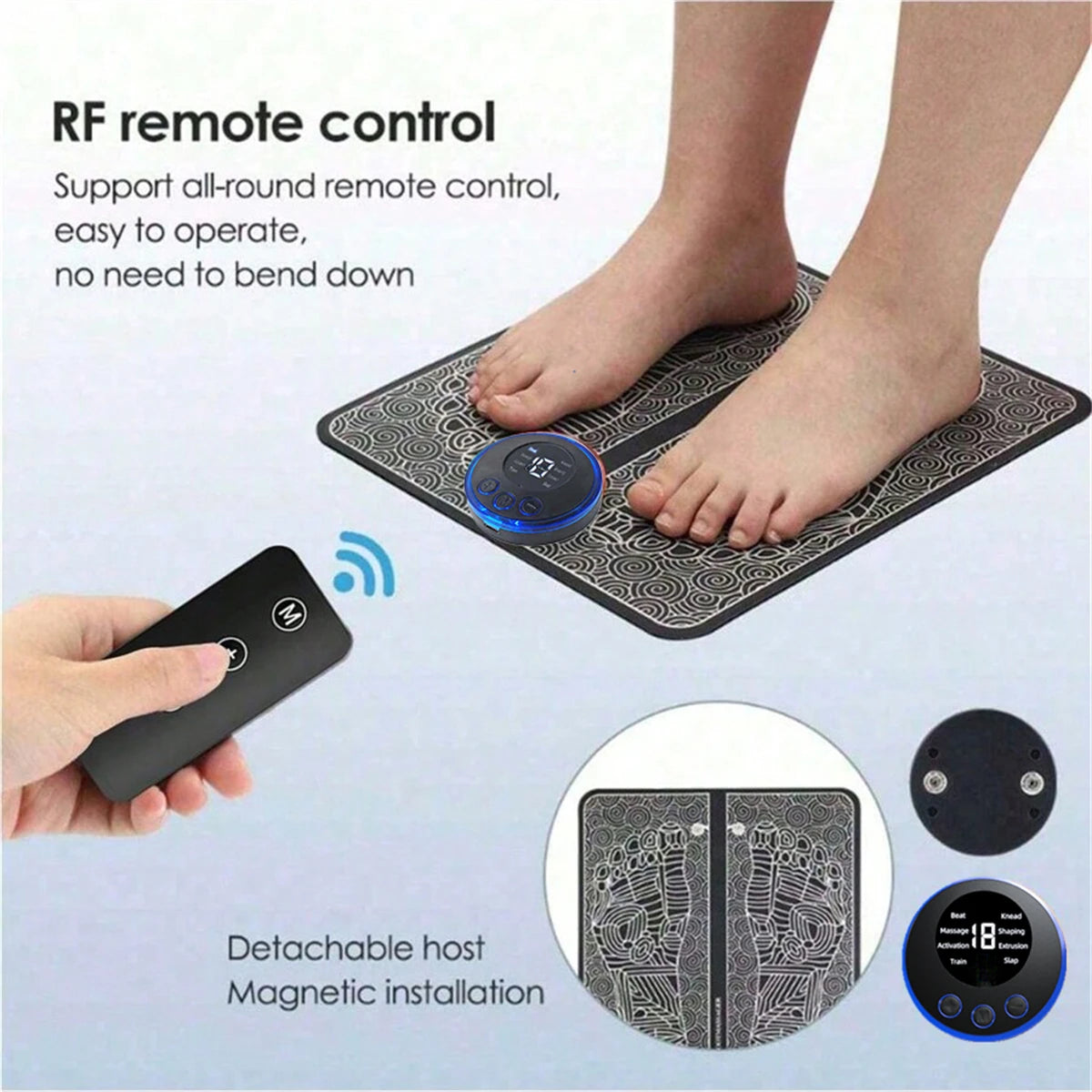 Tapis de massage électrique pour les pieds – Appareil de massage musculaire et de relaxation pour le fitness, les sports de plein air, la maison et la famille