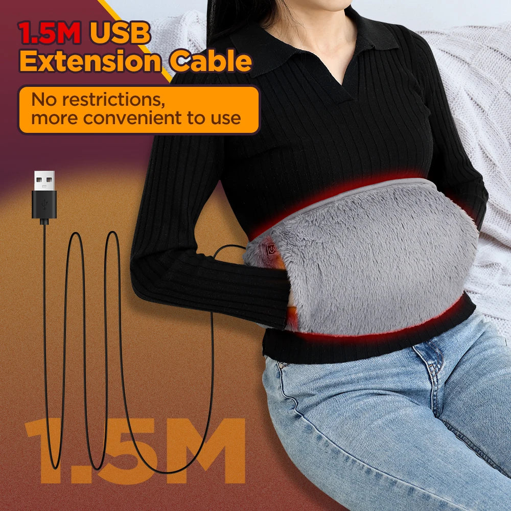 Elektrischer Heizgürtel – USB-Wärmekompresse für Bauch, Lendenwirbel & Gebärmutter | Tragbare Linderung bei Menstruationsbeschwerden & wärmender Winter-Hüftgürtel