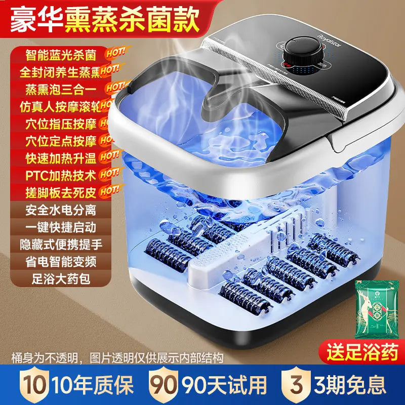 Lavabo eléctrico alto y profundo para pies: tina de hidromasaje para el hogar con temperatura constante y masaje | Spa para pies por inmersión de tobillo y pantorrilla