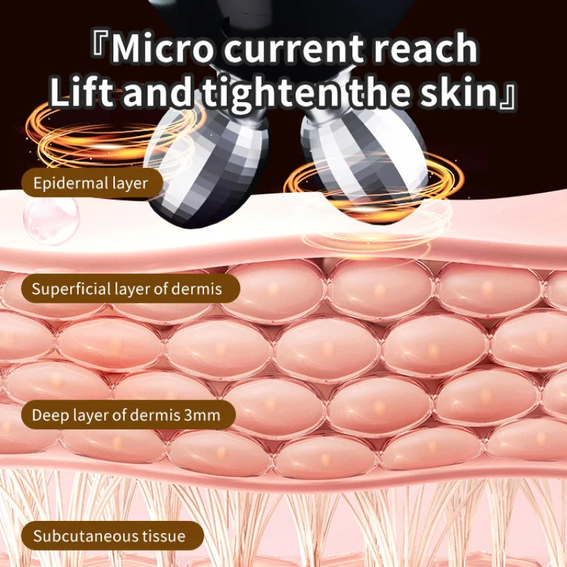 Masajeador facial portátil de microcorriente vibratoria: dispositivo de estiramiento facial de alta frecuencia para el cuidado y rejuvenecimiento de la piel