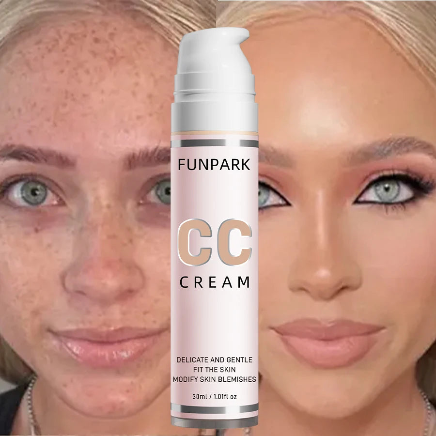 Base de maquillaje CC Cream – Corrector resistente al agua, corrector de color e iluminador | Maquillaje coreano 30 ml