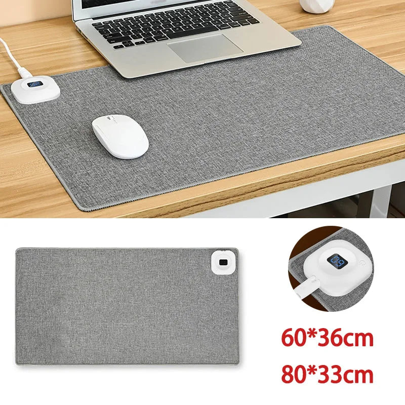 Beheizbares Mauspad 80×33 cm – Schnelles Aufheizen, Digitalanzeige, wasserfeste Schreibtischunterlage für PC, Notebook & Laptop | Büro & Handwärmer für den Winter