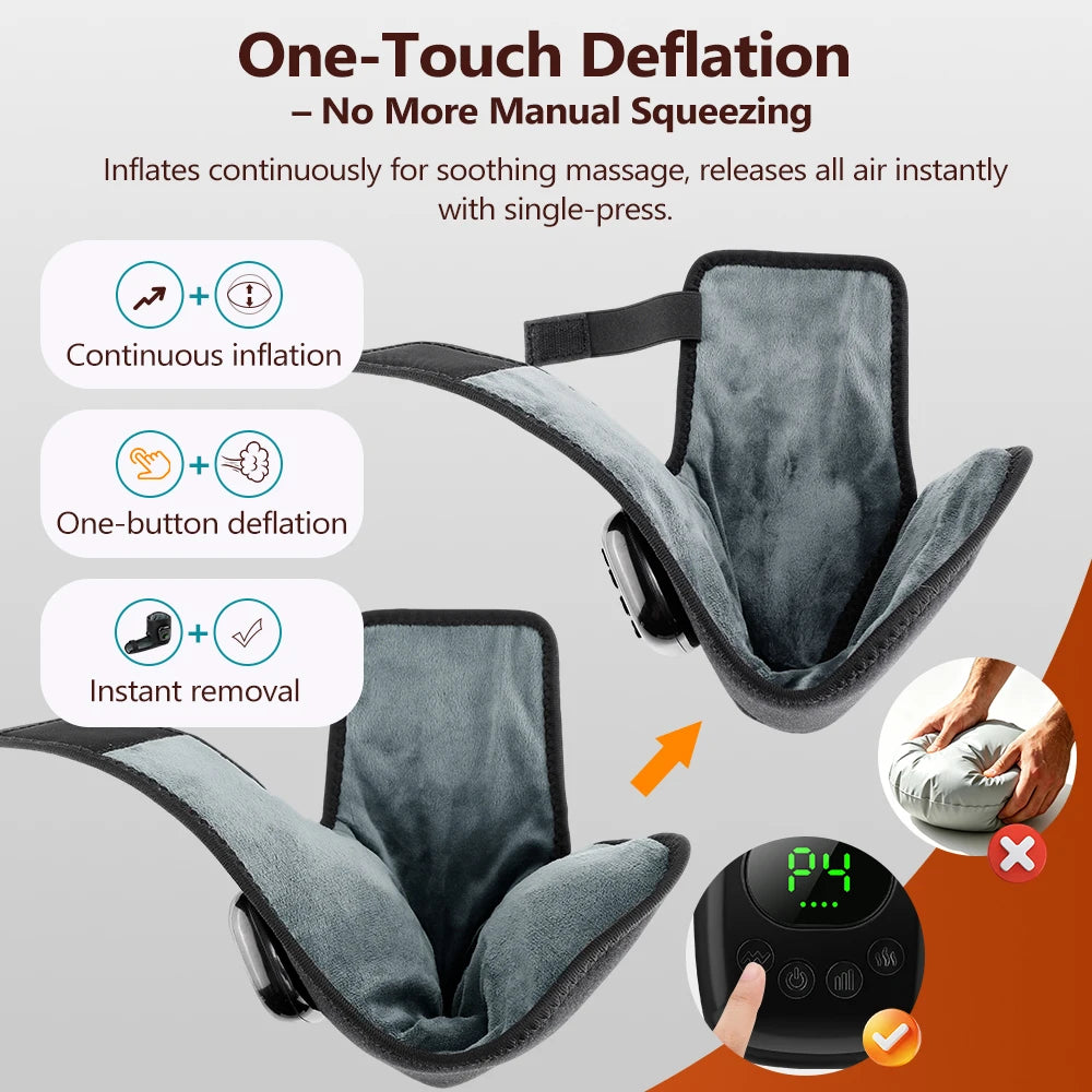 Tobillera térmica con compresión de aire – 3 niveles de calor, masajeador neumático para pies | Cuidado de tobillo inalámbrico recargable y soporte de compresa caliente
