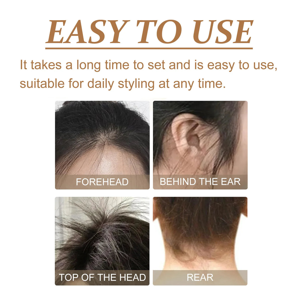 Bâton de cire capillaire et pommade de finition – Contrôle des cheveux cassants, crème anti-frisottis pour une coiffure nomade