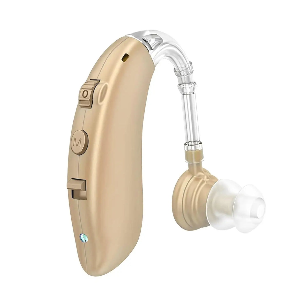 Audífono digital retroauricular (BTE) recargable – Amplificador de sonido con tono ajustable | Audífono portátil de uso diario para adultos mayores