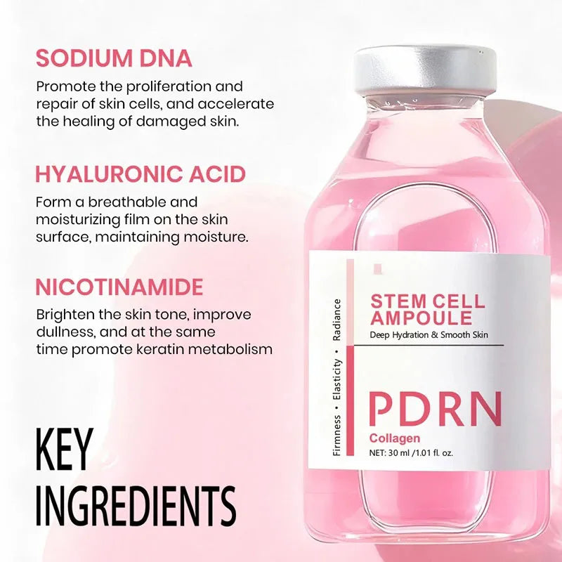 Ampolla de suero de ADN de salmón PDRN: esencia facial de reparación profunda avanzada, renovación cutánea, aclarado, fortalecimiento de la barrera y reafirmante