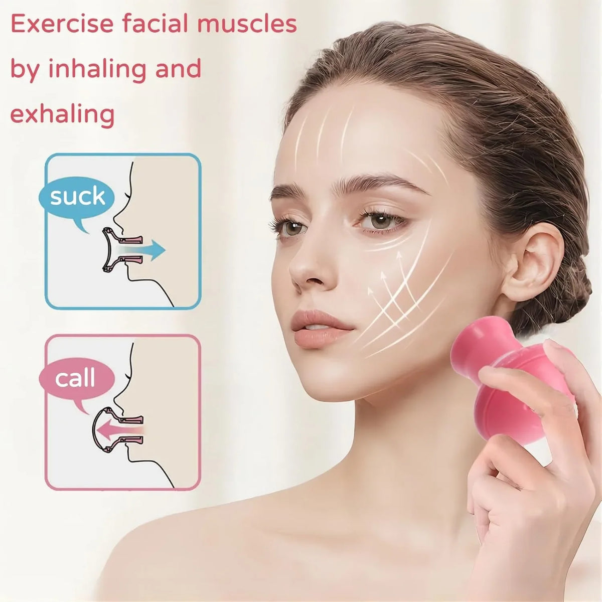 Ejercitador facial y moldeador de línea de la mandíbula – Reafirmante de la piel, eliminación de papada y reducción de surcos nasogenianos | Herramienta de adelgazamiento facial para mujeres y hombres