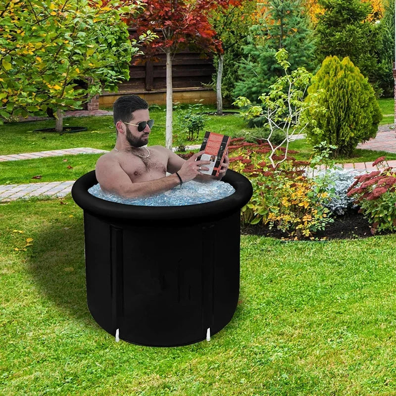 Aufblasbare faltbare Eisbadewanne – Große tragbare Kältetherapie-Wanne zur Regeneration für Sportler, Sporttraining & Kaltwasseranwendungen | Spa-Pool für zu Hause