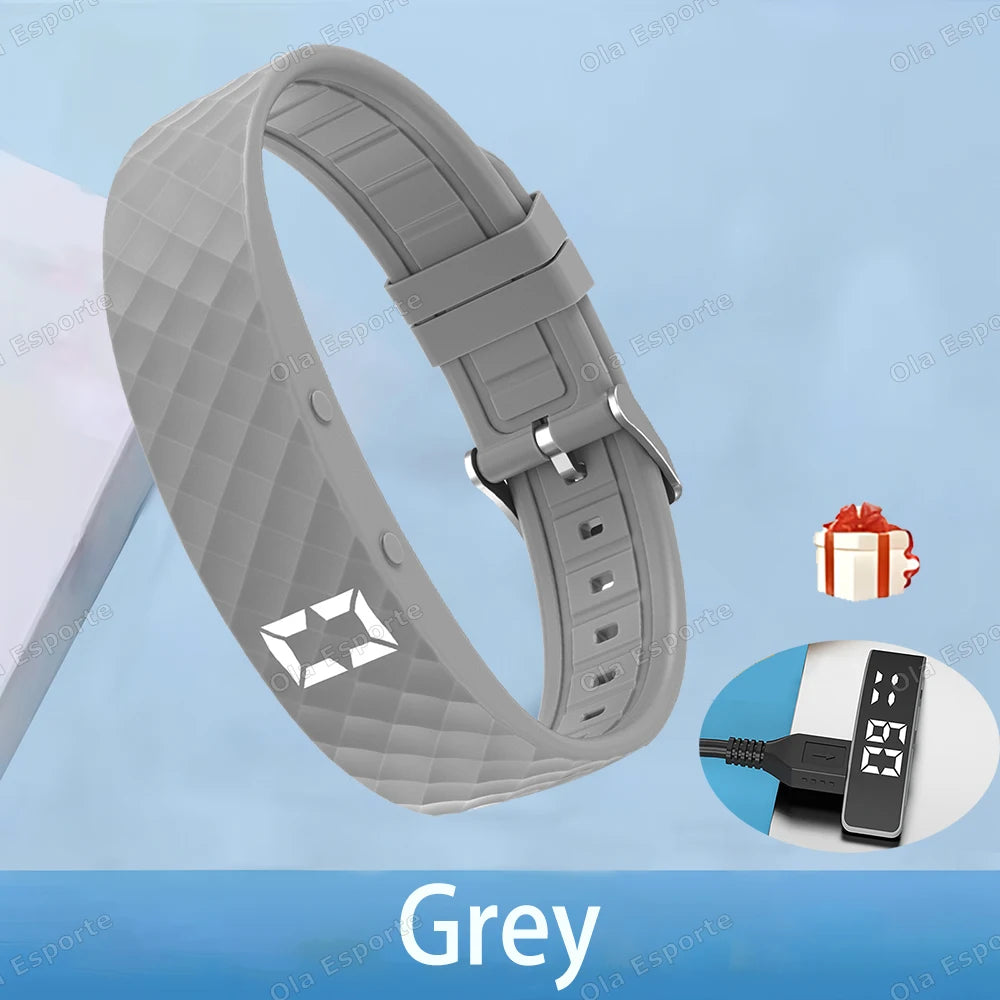 HT30 Vibrating Alarm Clock Watch – Silent Vibration Wake-Up Smart Bracelet for Heavy Sleepers | Adjustable Wearable Wrist Band for Men & Women