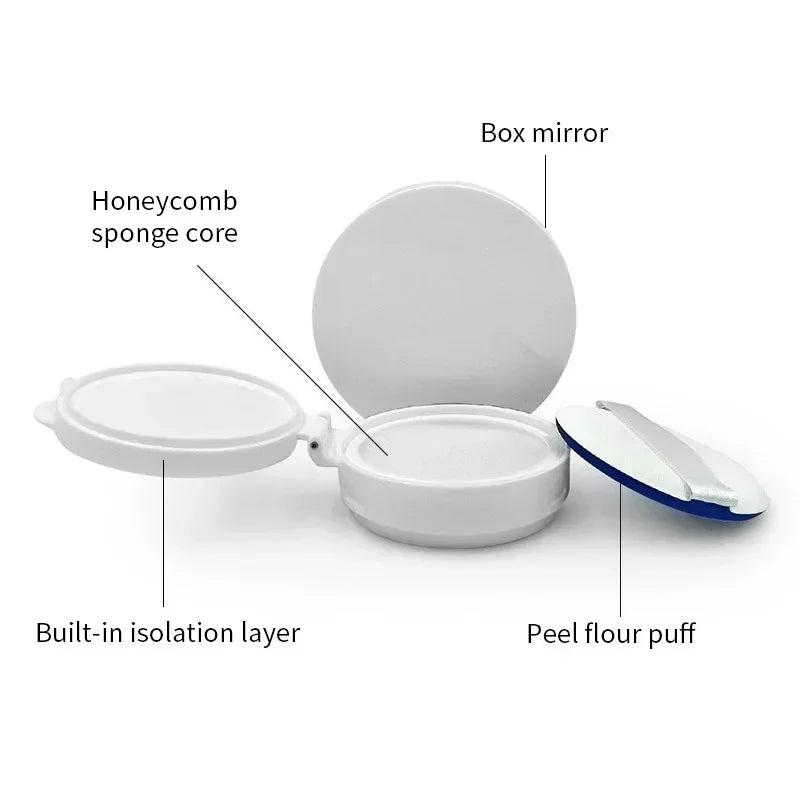 Estuche vacío para maquillaje tipo cojín de aire – Caja portátil para cosméticos de 15 g con esponja y espejo para BB cream y base de maquillaje