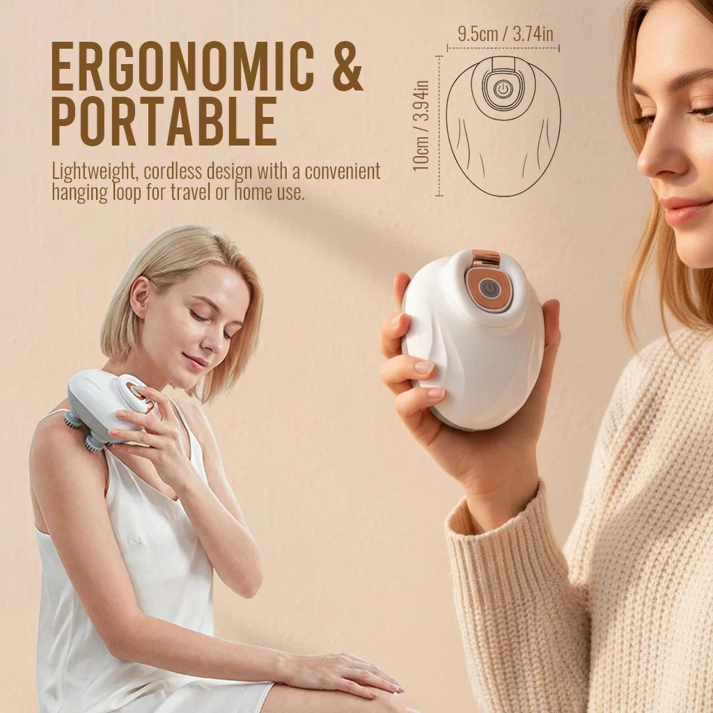 Cepillo masajeador eléctrico para cuero cabelludo – Dispositivo inalámbrico recargable para masaje de amasamiento | Cepillo de champú impermeable para limpieza profunda y relajación | Regalo para hombres y mujeres